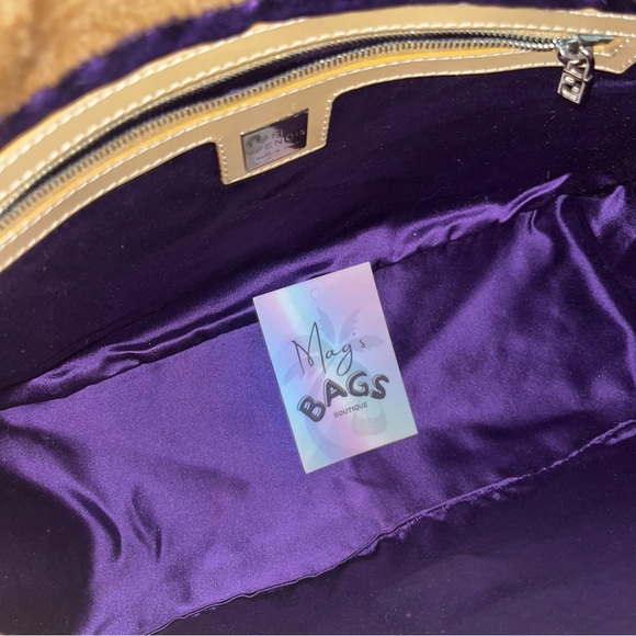 Fendi: Pony Calf Hair Multi Color Patchwork Leather Mamma Baguette Shoulder Bag - Picture 16 of 17